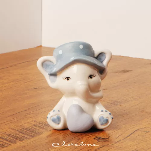 Bomboniera nascita e battesimo elefante maschio grande Claraluna - 1