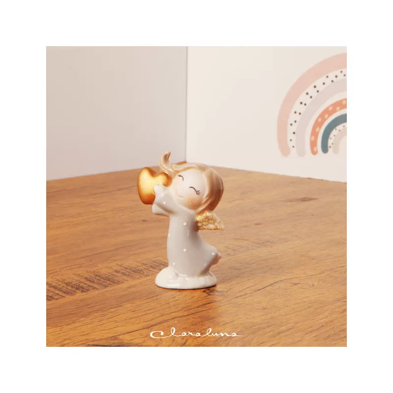 Bomboniera prima comunione angelo femmina con cuore Claraluna - 1