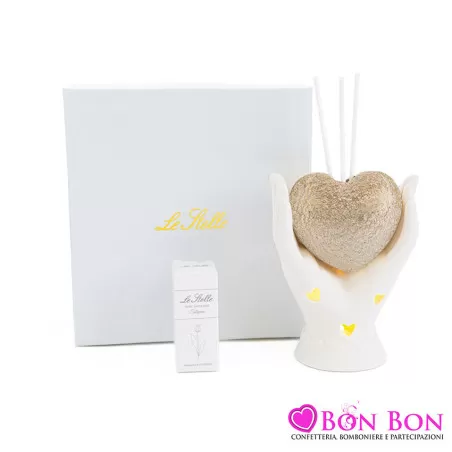 Bomboniera matrimonio profumatore cuore mani con led Le stelle - 1