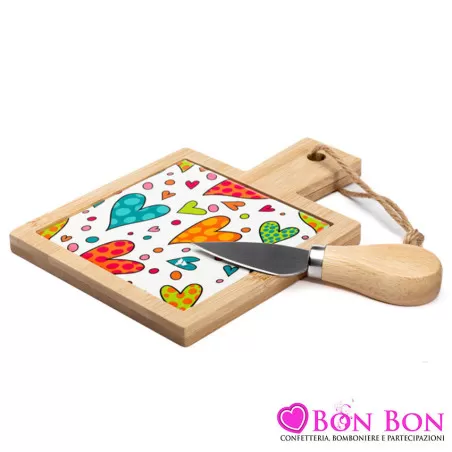 Bomboniera matrimonio solidale cuorematto tagliere Cuorematto - 1