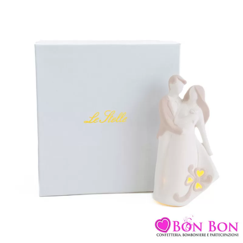 Bomboniera matrimonio sposini porcellana con led Le stelle - 1