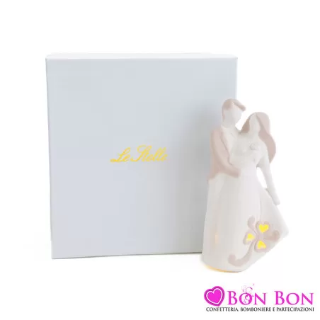 Bomboniera matrimonio sposini porcellana con led Le stelle - 1
