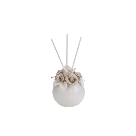 Bomboniera matrimonio profumatore fiore porcellana beige Le stelle - 12