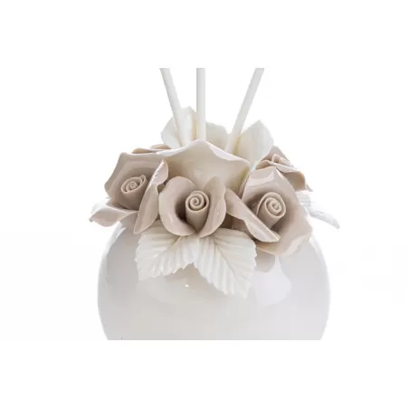 Bomboniera matrimonio profumatore fiore porcellana beige Le stelle - 13