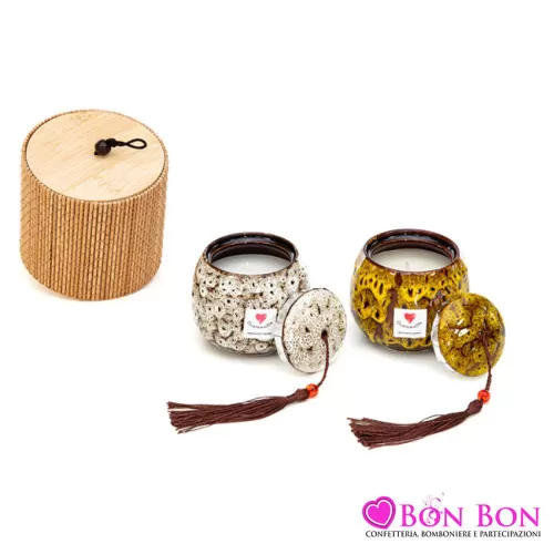 Bomboniera matrimonio solidale cuorematto candela profumata diametro 8 cm Cuorematto - 1