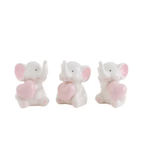 Bomboniera nascita e battesimo elefantino in porcellana rosa Le stelle - 9