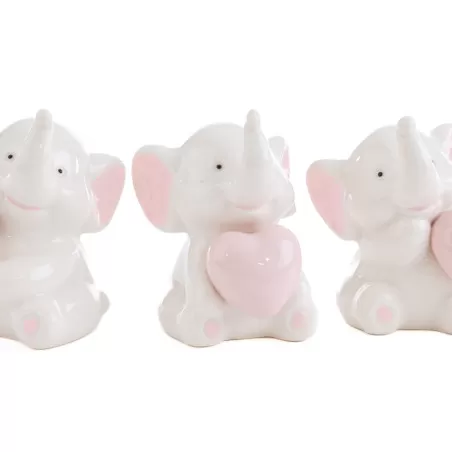 Bomboniera nascita e battesimo elefantino in porcellana rosa Le stelle - 10