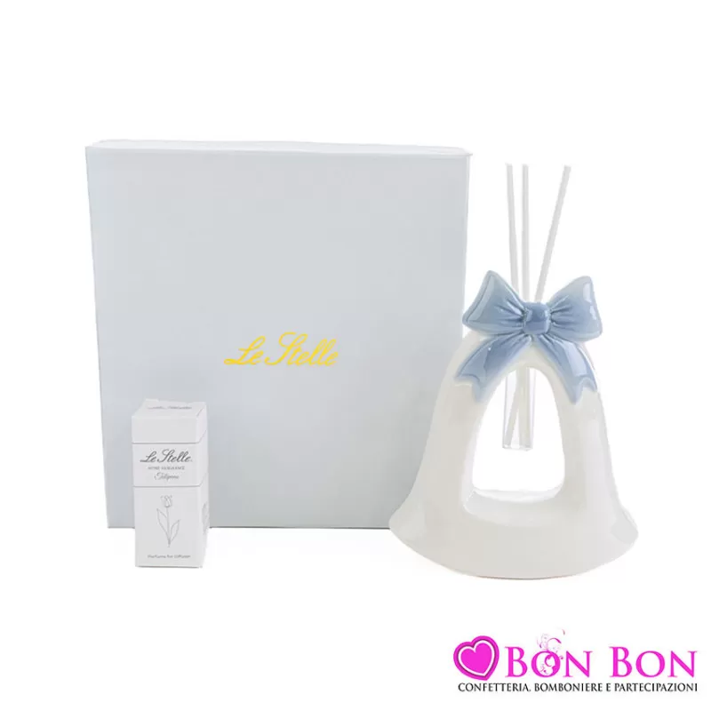 Bomboniera nascita e battesimo profumatore campana celeste Le stelle - 1