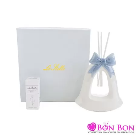 Bomboniera nascita e battesimo profumatore campana celeste Le stelle - 1