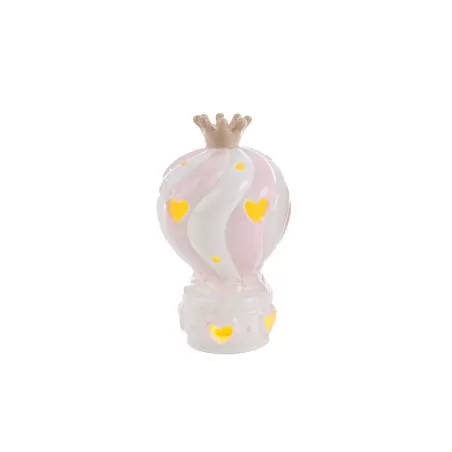 Bomboniera nascita e battesimo mongolfiera porcellana rosa grande con led Le stelle - 9