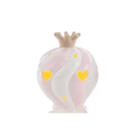 Bomboniera nascita e battesimo mongolfiera porcellana rosa grande con led Le stelle - 10