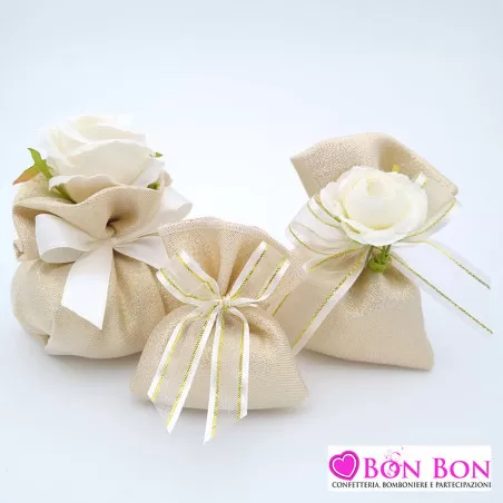 Sacchetti portaconfetti nozze d'oro linea laminato oro Liete Creazioni - 1