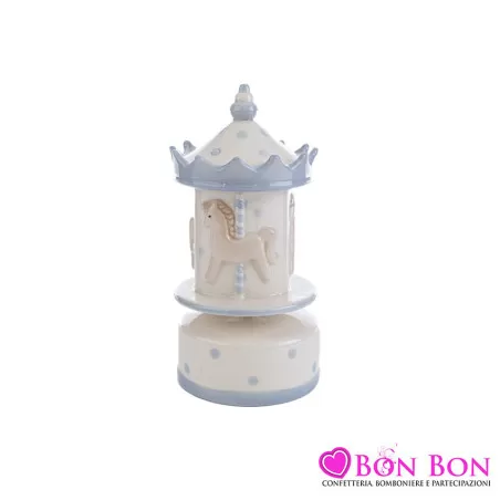 Bomboniera nascita e battesimo carillon porcellana celeste Le stelle - 1
