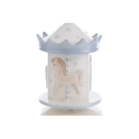 Bomboniera nascita e battesimo carillon porcellana celeste Le stelle - 9