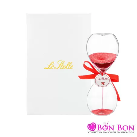 Bomboniera laurea clessidra h. 12 Le stelle - 1