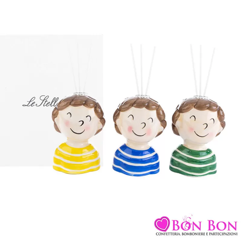 Bomboniera prima comunione profumatore boy porcellana 3 soggetti assortiti Le stelle - 1