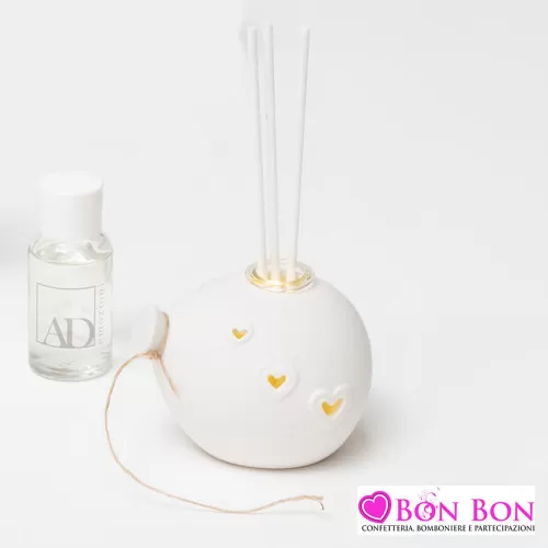 Bomboniera nascita e battesimo profumatore palloncino bianco AD - 1