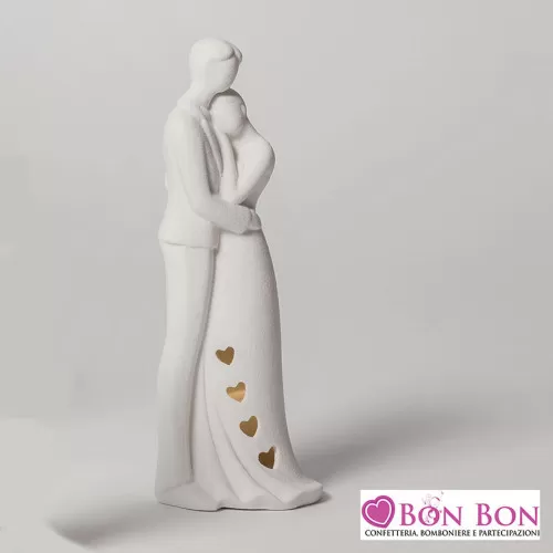 Bomboniera matrimonio coppia sposi luce led altezza 20 cm AD - 1