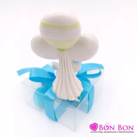 Bomboniera in offerta nascita e battesimo animaletto celeste con palloncino - 2