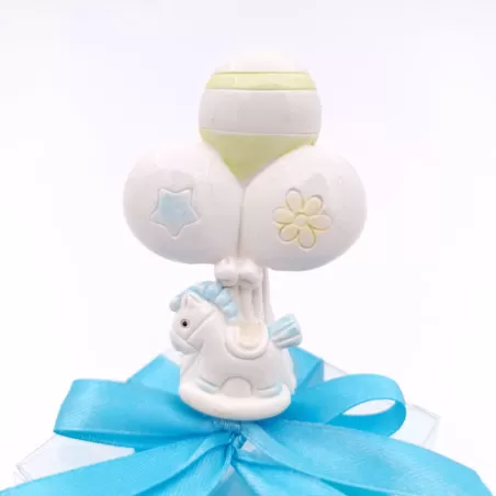 Bomboniera in offerta nascita e battesimo animaletto celeste con palloncino - 4