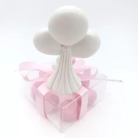 Bomboniera in offerta nascita e battesimo animaletto rosa con palloncino - 3