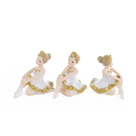 Bomboniera prima comunione ballerina resina bianco e oro Le stelle - 7