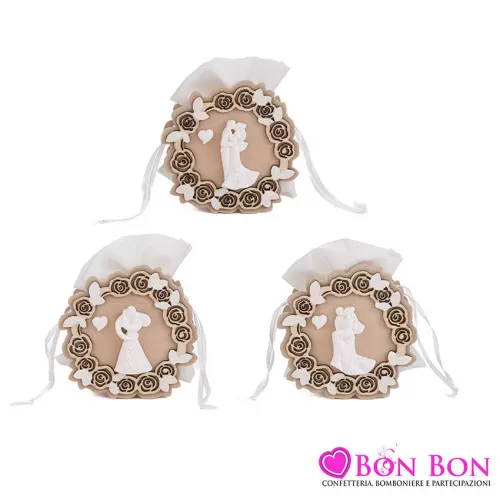 Scatolina matrimonio portaconfetti legno coppia sposi 3 assortiti Le stelle - 1
