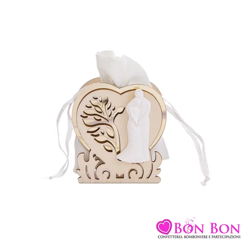 Scatolina porta confetti nozze d´oro con coppia in gessetto Le stelle - 1