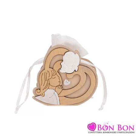 Scatolina prima comunione portaconfetti girl in legno Le stelle - 1