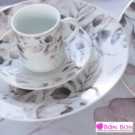 Bomboniera matrimonio hervit box 2 tazzine caffè linea botanic rosa Hervit - 13