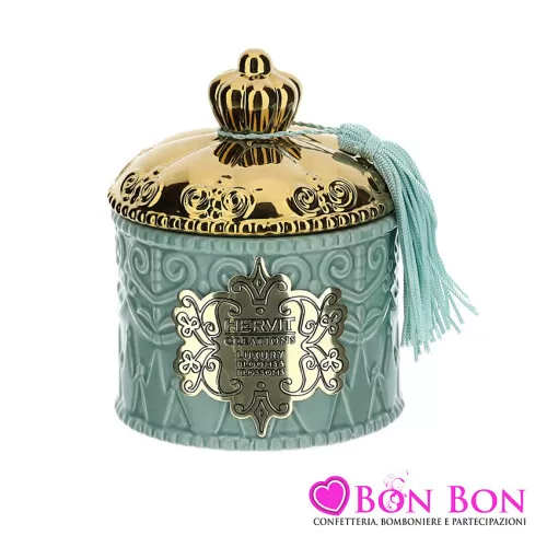 Bomboniera matrimonio hervit contenitore porcellana verde linea brunei Hervit - 1