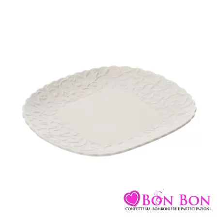 Bomboniera matrimonio hervit piattino ovale porcellana bianca Hervit - 1