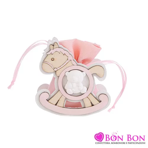 Scatolina legno cavalluccio rosa Le stelle - 1