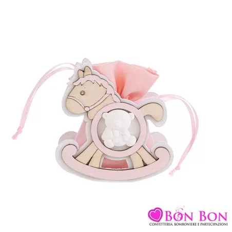 Scatolina legno cavalluccio rosa Le stelle - 1