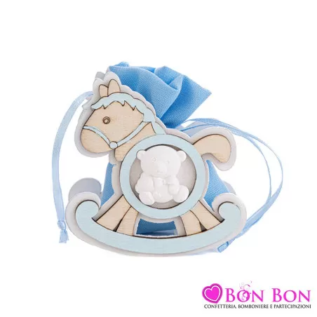 Scatolina legno cavalluccio celeste Le stelle - 1