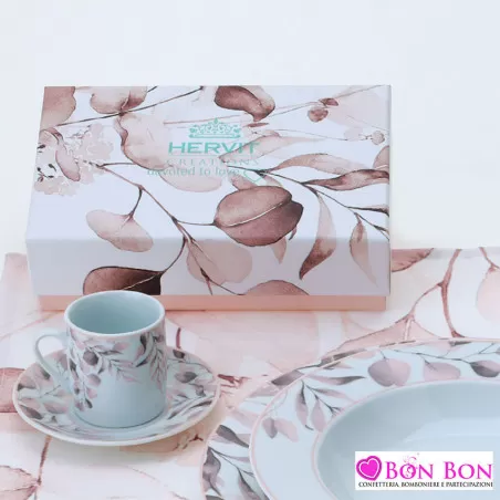 Bomboniera matrimonio hervit piatto linea botanic rosa Hervit - 2