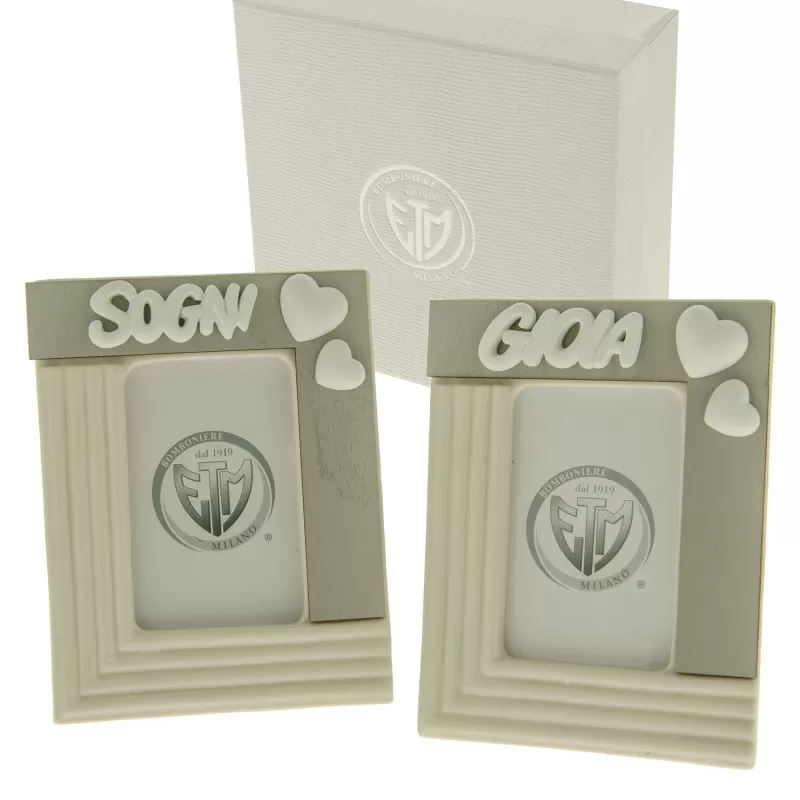 Bomboniera matrimonio portafoto piccolo linea cuoricini ETM - 1