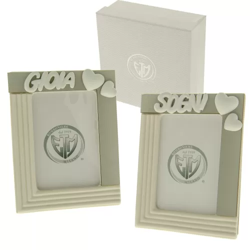 Bomboniera matrimonio portafoto grande linea cuoricini ETM - 1