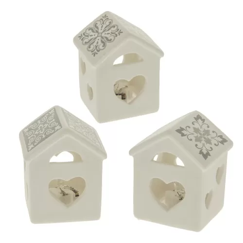 Bomboniera matrimonio casetta con decoro maiolica ETM - 1