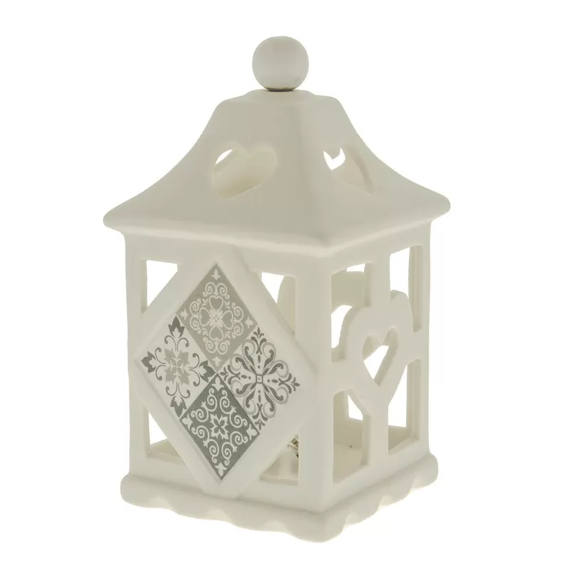 Bomboniera matrimonio lanterna con decoro maiolica ETM - 1