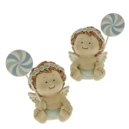 Bomboniera nascita e battesimo angioletto salvadanaio con girandola cielo ETM - 1