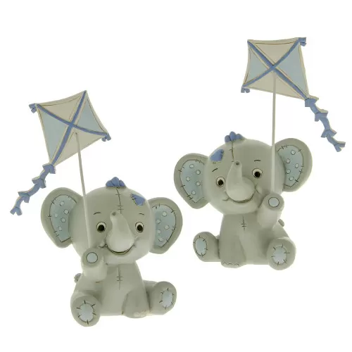 Bomboniera nascita e battesimo elefantino cielo con aquilone ETM - 1