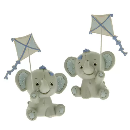 Bomboniera nascita e battesimo elefantino cielo con aquilone ETM - 1