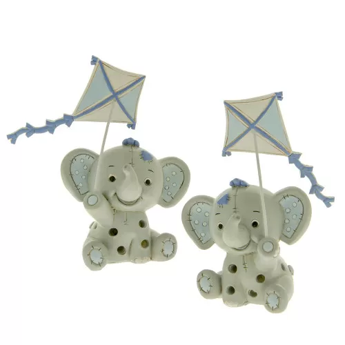 Bomboniera nascita e battesimo elefantino cielo con aquilone e con led ETM - 1