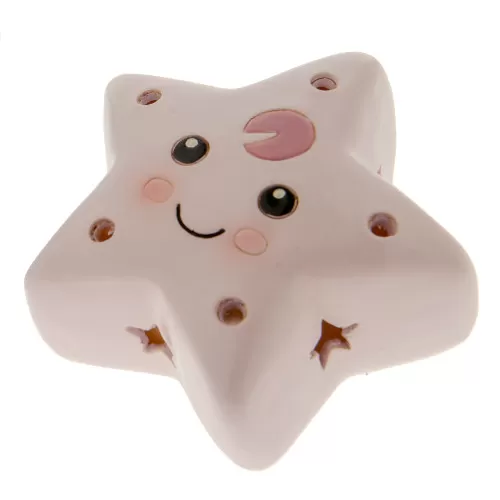 Bomboniera nascita e battesimo stella rosa con luce ETM - 1