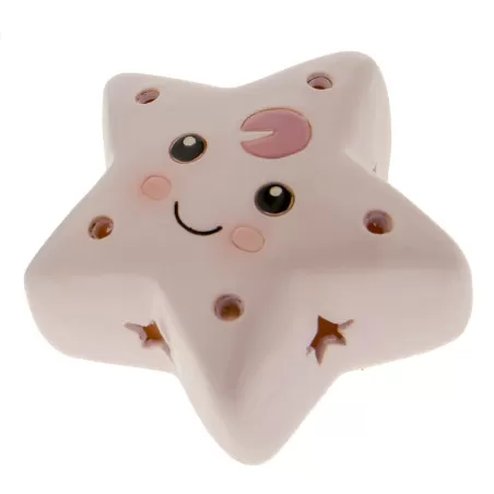 Bomboniera nascita e battesimo stella rosa con luce ETM - 1