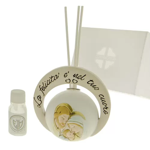 Bomboniera prima comunione profumatore arco con immagine sacra famiglia con frase ETM - 1