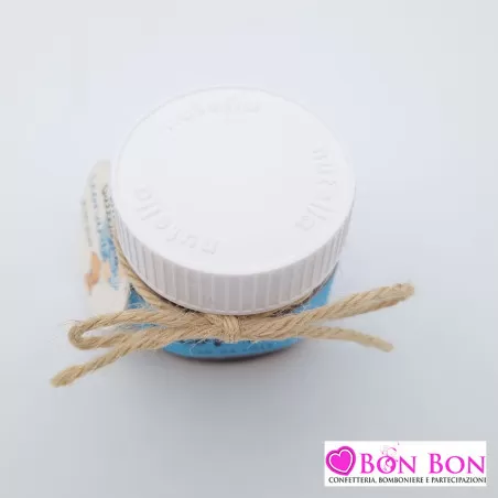 Idea bomboniera per battesimo bimbo barattolino di nutella personalizzato - 3
