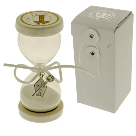 Bomboniera cresima clessidra con ciondolo e base in resina ETM - 1