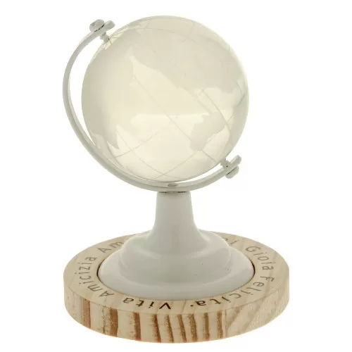 Bomboniera matrimonio mappamondo con base in legno ETM - 1